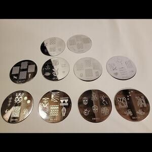 Bundle Monster Nail Plate Bm 10 Piece Lot Art Stamp Image  Circle (Used )Read
